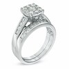 Thumbnail Image 2 of Previously Owned - 1 CT. T.W. Diamond Square Composite Bridal Set in 14K White Gold