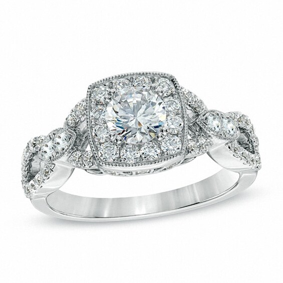 Previously Owned - Celebration GrandÂ® 1-1/4 CT. T.w. Diamond Vintage-Style Engagement Ring in 14K White Gold (H-I/I1)