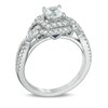 Thumbnail Image 2 of Previously Owned - Vera Wang Love Collection 1 CT. T.W. Princess-Cut Diamond Double Frame Twist Ring in 14K White Gold