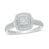 Thumbnail Image 1 of Previously Owned - 1/4 CT. T.W. Composite Diamond Double Squared Frame Engagement Ring in 10K White Gold
