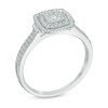 Thumbnail Image 2 of Previously Owned - 1/4 CT. T.W. Composite Diamond Double Squared Frame Engagement Ring in 10K White Gold