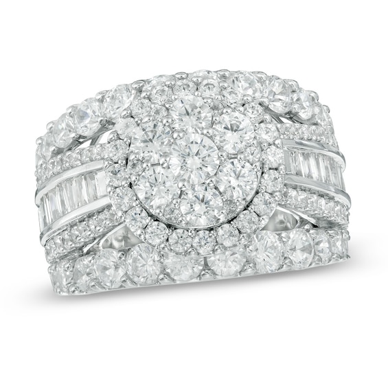 Previously Owned - 4 CT. T.w. Composite Diamond Frame Engagement Ring in 14K White Gold
