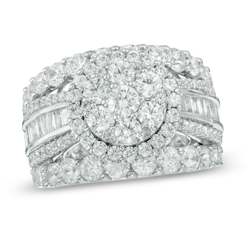 Main Image 1 of Previously Owned - 4 CT. T.W. Composite Diamond Frame Engagement Ring in 14K White Gold