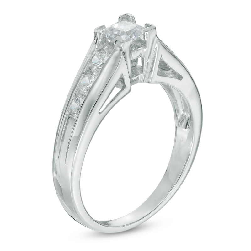Main Image 2 of Previously Owned - 1 CT. T.W. Princess-Cut Diamond Engagement Ring in 10K White Gold