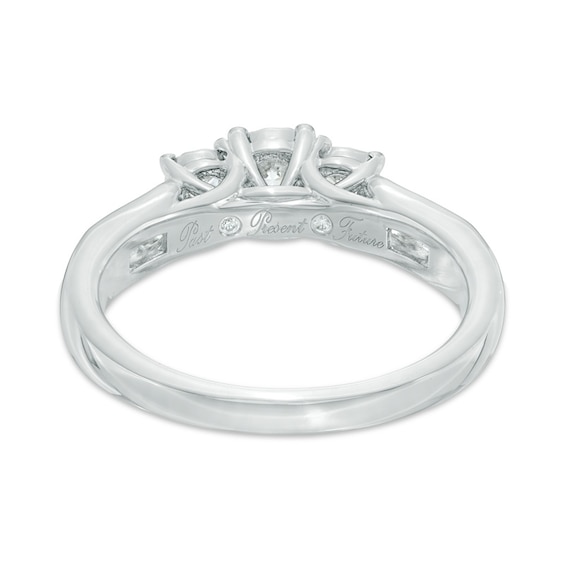 Previously Owned - 1/2 CT. T.w. Diamond Past Present Future® Engagement Ring in 10K White Gold