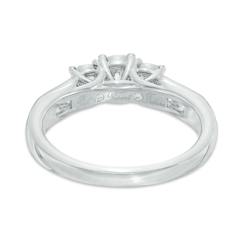 Main Image 3 of Previously Owned - 1/2 CT. T.W. Diamond Past Present Future® Engagement Ring in 10K White Gold