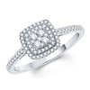Thumbnail Image 1 of Previously Owned - 1/3 CT. T.W. Composite Diamond Square Double Frame Engagement Ring in 10K White Gold