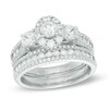 Thumbnail Image 1 of Previously Owned - 2 CT. T.W. Diamond Frame Past Present Future® Bridal Set in 14K White Gold