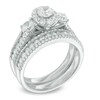 Thumbnail Image 2 of Previously Owned - 2 CT. T.W. Diamond Frame Past Present Future® Bridal Set in 14K White Gold