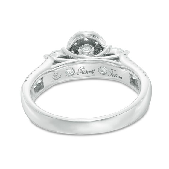 Previously Owned - 2 CT. T.w. Diamond Frame Past Present FutureÂ® Bridal Set in 14K White Gold