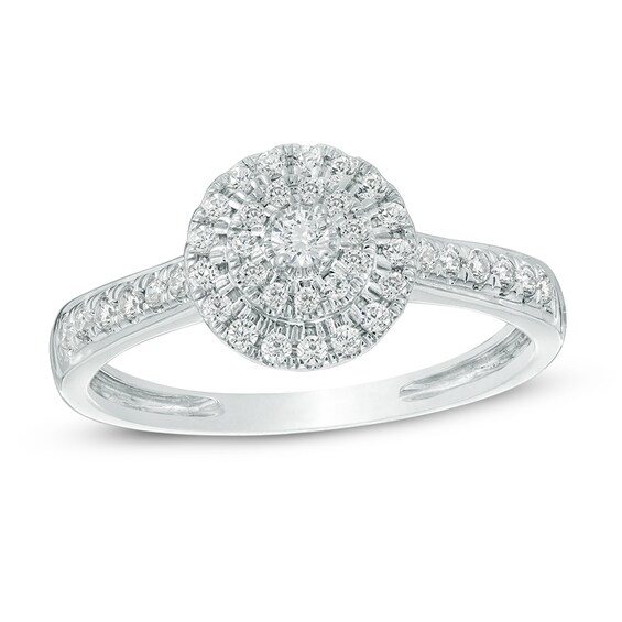 Previously Owned - 1/3 CT. T.w. Diamond Double Frame Ring in 10K White Gold