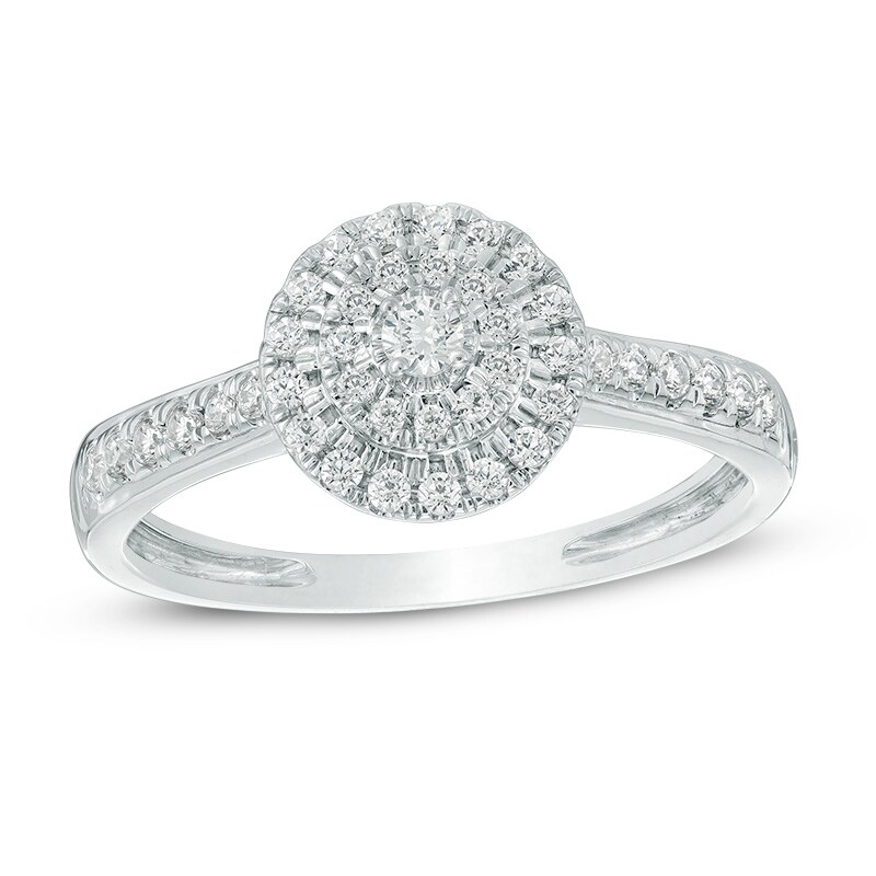 Main Image 1 of Previously Owned - 1/3 CT. T.W. Diamond Double Frame Ring in 10K White Gold