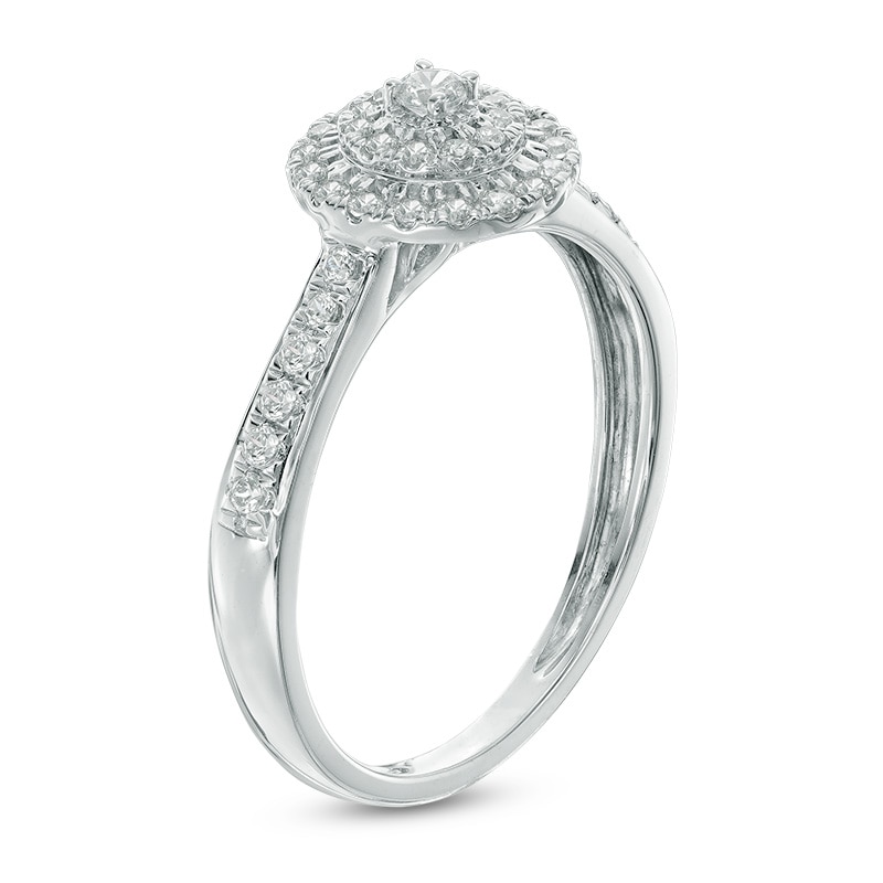 Main Image 2 of Previously Owned - 1/3 CT. T.W. Diamond Double Frame Ring in 10K White Gold