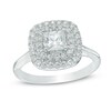 Thumbnail Image 1 of Previously Owned - 1 CT. T.W. Princess-Cut Diamond Double Frame Engagement Ring in 10K White Gold