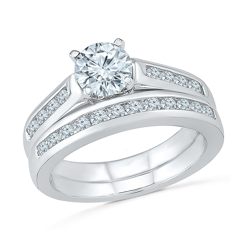 Thumbnail Image 1 of Previously Owned - 1-1/4  CT. T.W. Diamond Bridal Set in 10K White Gold