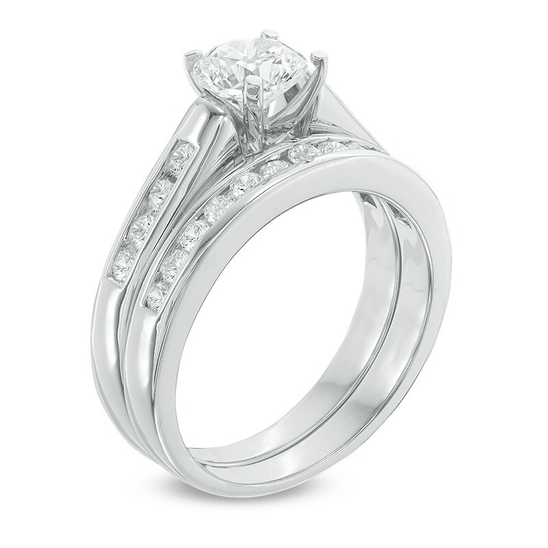 Main Image 2 of Previously Owned - 1-1/4  CT. T.W. Diamond Bridal Set in 10K White Gold