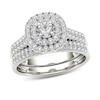 Thumbnail Image 1 of Previously Owned - 1 CT. T.W. Diamond Double Frame Multi-Row Bridal Set in 14K White Gold