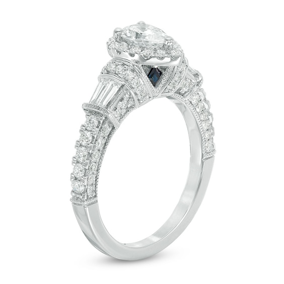 Previously Owned - Vera Wang Love Collection 1-1/5 CT. T.w. Pear-Shaped Diamond Engagement Ring in 14K White Gold