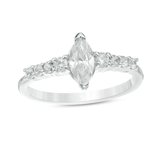 Previously Owned - 3/4 CT. T.w. Marquise Diamond Engagement Ring in 10K White Gold