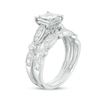 Thumbnail Image 2 of Previously Owned 1 CT. T.W. Princess-Cut Diamond Vintage-Style Soldered Bridal Set in 14K White Gold
