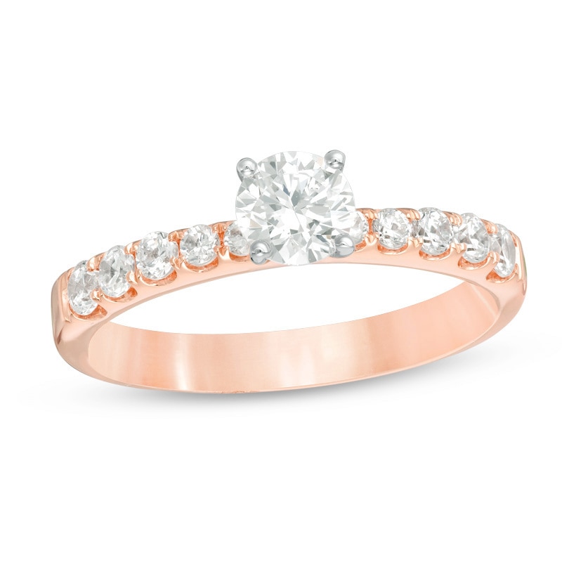 Main Image 1 of Previously Owned - 7/8 CT. T.W. Diamond Engagement Ring in 14K Rose Gold