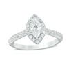 Thumbnail Image 1 of Previously Owned - Vera Wang Love Collection 1 CT. T.W. Marquise Diamond Frame Engagement Ring in 14K White Gold