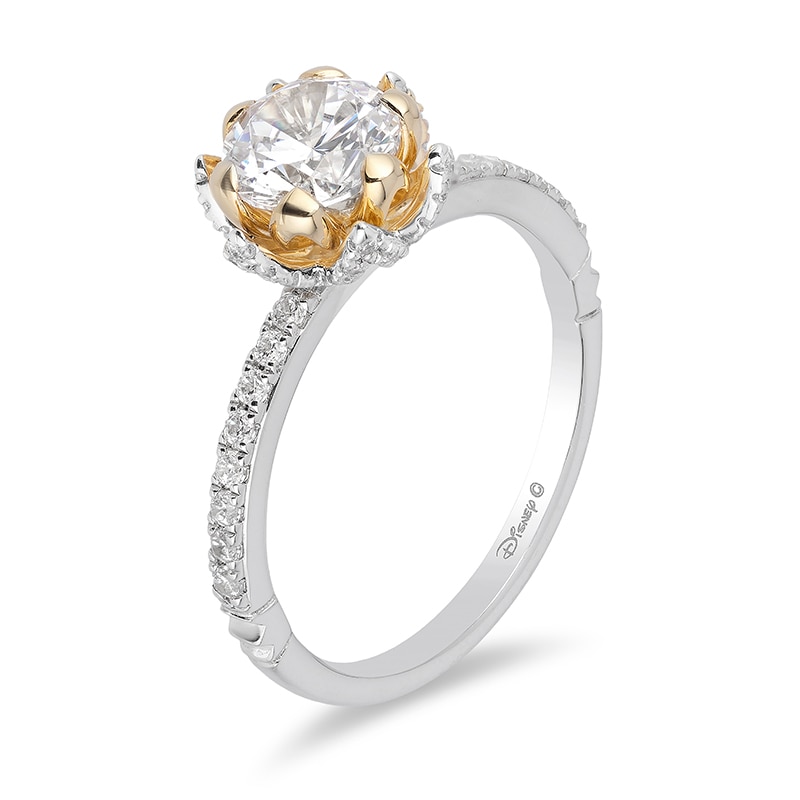 Main Image 2 of Previously Owned - Enchanted Disney Tiana 1-1/4 CT. T.W. Diamond Frame Engagement Ring in 14K Two-Tone Gold
