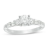 Thumbnail Image 1 of Previously Owned - 3/4 CT. T.W. Diamond Alternating Engagement Ring in 14K White Gold