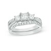 Thumbnail Image 1 of Previously Owned - 3/4 CT. T.W. Princess-Cut Diamond Three Stone Bridal Set in 10K White Gold