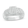 Thumbnail Image 1 of Previously Owned - 1/2 CT. T.W. Baguette and Round Composite Diamond Rectangle Engagement Ring in 10K White Gold