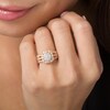 Thumbnail Image 2 of Previously Owned - 1-1/4 CT. T.W. Diamond Scallop Cushion Frame Multi-Row Vintage-Style Engagement Ring in 14K Rose Gold