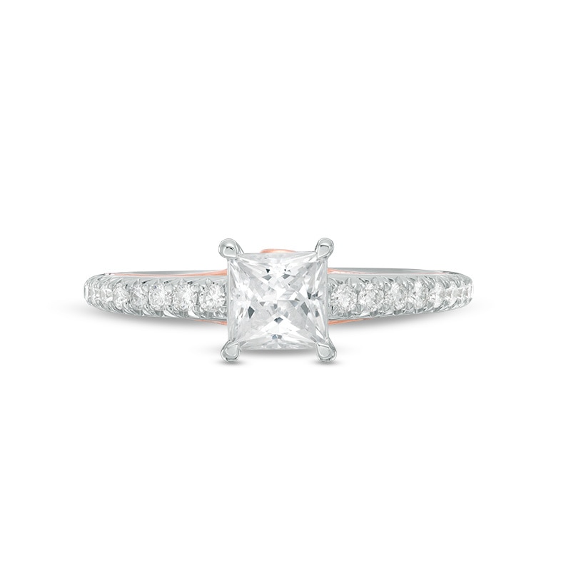 Main Image 4 of Previously Owned - 1 CT. T.W. Princess-Cut Diamond Engagement Ring in 14K Two-Tone Gold