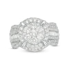 Thumbnail Image 1 of Previously Owned - 2 CT. T.W. Composite Diamond Frame Multi-Row Engagement Ring in 10K White Gold