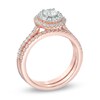Thumbnail Image 2 of Previously Owned - Celebration Ideal 7/8 CT. T.W. Diamond Double Frame Bridal Set in 14K Rose Gold (I/I1)