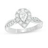 Thumbnail Image 1 of Previously Owned - 7/8 CT. T.W. Pear-Shaped Diamond Frame Twist Shank Engagement Ring in 10K White Gold