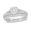 Thumbnail Image 1 of Previously Owned - 1 CT. T.W. Diamond Frame Vintage-Style Bridal Set in 14K White Gold