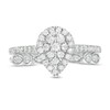 Thumbnail Image 4 of Previously Owned - 1/2 CT. T.W. Composite Pear-Shaped Diamond Art Deco Bridal Set in 10K White Gold