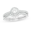 Thumbnail Image 1 of Previously Owned - 1/2 CT. T.W. Diamond Frame Bridal Set in 10K White Gold