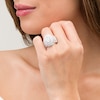 Thumbnail Image 2 of Previously Owned - 4 CT. T.W. Composite Diamond Oval Frame Engagement Ring in 10K White Gold