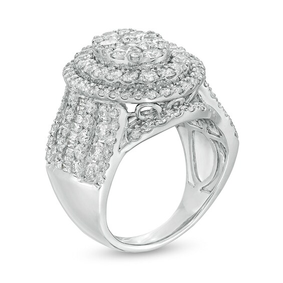 Previously Owned - 4 CT. T.w. Composite Diamond Oval Frame Engagement Ring in 10K White Gold