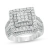 Thumbnail Image 1 of Previously Owned - 2 CT. T.W. Princess-Cut Composite Diamond Double Frame Engagement Ring in 10K White Gold