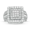 Thumbnail Image 4 of Previously Owned - 2 CT. T.W. Princess-Cut Composite Diamond Double Frame Engagement Ring in 10K White Gold