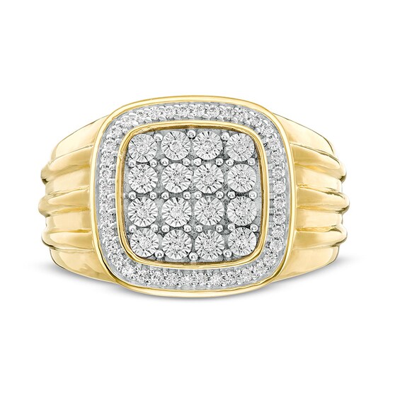 Previously Owned - 1/4 CT. T.w. Composite Diamond Cushion Frame Ring in 10K Gold