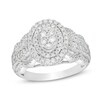 Thumbnail Image 1 of Previously Owned - 1/2 CT. T.W. Composite Diamond Frame Vintage-Style Scallop Edge Engagement Ring in 10K White Gold
