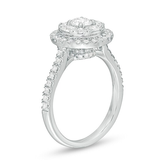 Previously Owned - 1 CT. T.w. Diamond Frame Engagement Ring in 14K White Gold