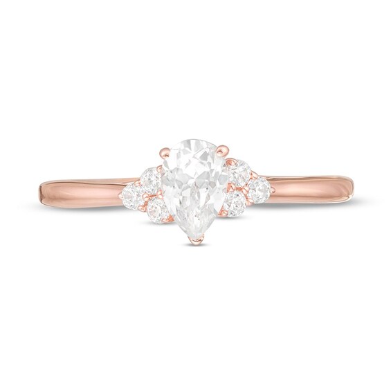 Previously Owned - 3/8 CT. T.w. Pear-Shaped Diamond Tri-Sides Engagement Ring in 10K Rose Gold