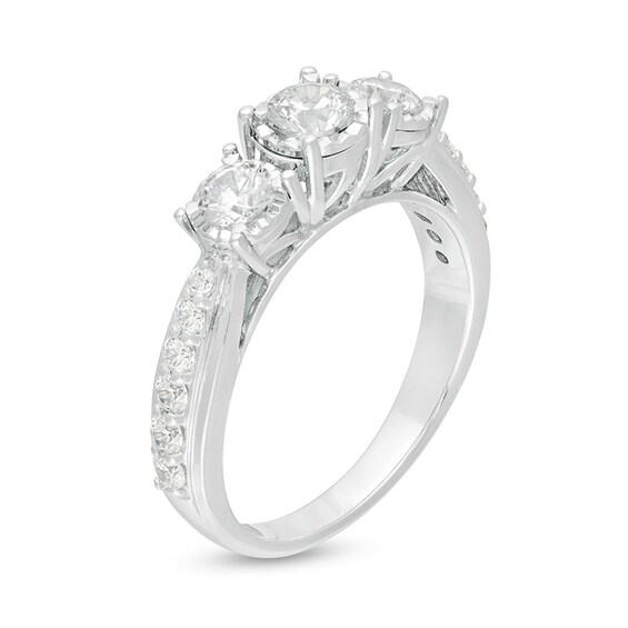 Previously Owned - 1 CT. T.w. Diamond Past Present FutureÂ® Engagement Ring in 14K White Gold