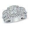 Thumbnail Image 1 of Previously Owned - 1-1/2 CT. T.W. Diamond Layered Framed Cluster Ring in 10K White Gold