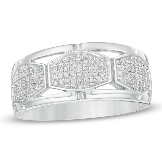Previously Owned - 3/8 CT. T.w. Composite Diamond Open Shank Ring in 10K White Gold