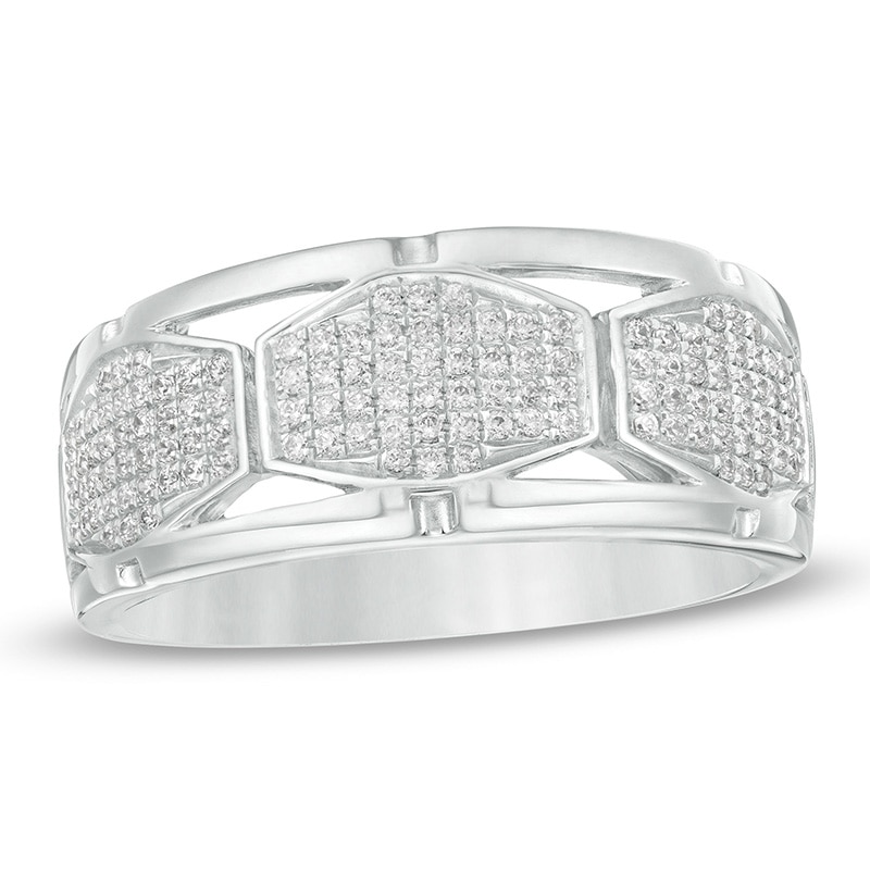 Main Image 1 of Previously Owned - Men's 3/8 CT. T.W. Composite Diamond Open Shank Ring in 10K White Gold
